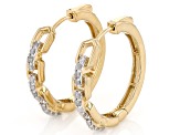 White Diamond 14k Yellow Gold Over Sterling Silver Hoop Earrings 0.33ctw