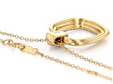 White Diamond 14k Yellow Gold Over Sterling Silver Dangle Pendant With 19" Cable Chain 0.50ctw