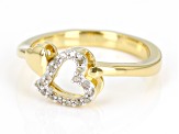 White Diamond 14k Yellow Gold Over Sterling Silver Heart Ring 0.10ctw