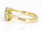 White Diamond 14k Yellow Gold Over Sterling Silver Heart Ring 0.10ctw