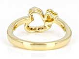 White Diamond 14k Yellow Gold Over Sterling Silver Heart Ring 0.10ctw