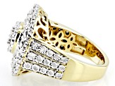 White Diamond 14k Yellow Gold Over Sterling Silver Cluster Ring 0.60ctw
