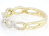 White Diamond 14k Yellow Gold Over Sterling Silver Link Band Ring 0.20ctw