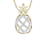 White Diamond 14k Yellow Gold Over Sterling Silver Pineapple Necklace 0.16ctw