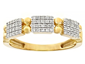 White Diamond 14k Yellow Gold Over Sterling Silver Band Ring 0.20ctw