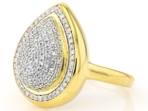 White Diamond 14k Yellow Gold Over Sterling Silver Cluster Ring 0.33ctw