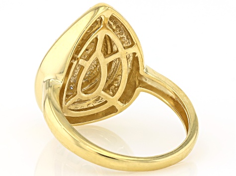 White Diamond 14k Yellow Gold Over Sterling Silver Cluster Ring 0.33ctw