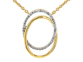 White Diamond 14k Yellow Gold Over Sterling Silver Necklace 0.11ctw