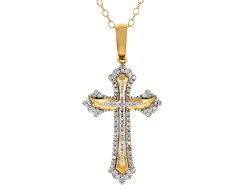 MIFYNN Chunky Gold Cross Necklace For Woman Statement Layered Stacked Pearl Crucifix