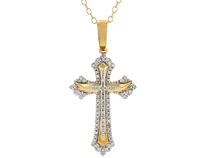 14K Tiny Two Sided Rose Solid store Gold Cross Chain Pendant.White and Black Cubic Zirconia Cross. Classy Women Cross Casual Charm Necklace.