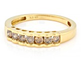Champagne Diamond 14k Yellow Gold Over Sterling Silver Band Ring 0.50ctw