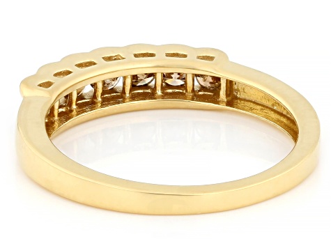Champagne Diamond 14k Yellow Gold Over Sterling Silver Band Ring 0.50ctw