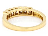 Champagne Diamond 14k Yellow Gold Over Sterling Silver Band Ring 0.50ctw