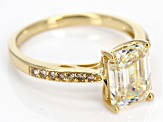 Strontium Titanate And Champagne Diamond 10K Yellow Gold Ring 3.22ctw