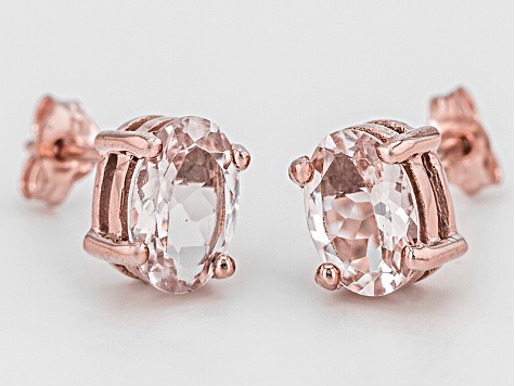 Pink Morganite 10k Rose Gold Stud Earrings 1 21ctw Eog033 Jtv Pink Morganite 10k Rose Gold Stud Earrings 1 21ctw