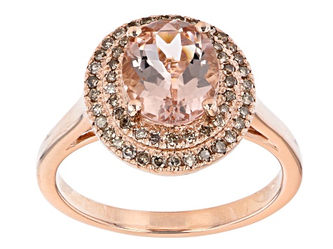Peach Cor-de-Rosa Morganite 10k Rose Gold Ring 1.43ctw