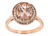 Peach Cor-de-Rosa Morganite 10k Rose Gold Ring 1.43ctw