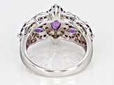 Purple amethyst rhodium over silver ring 2.09ctw