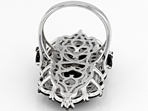 Black Spinel Rhodium Over Silver Ring 5.96ctw - FCH150 | JTV