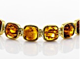 Orange Amber 18k Yellow Gold Over Sterling Silver Bracelet