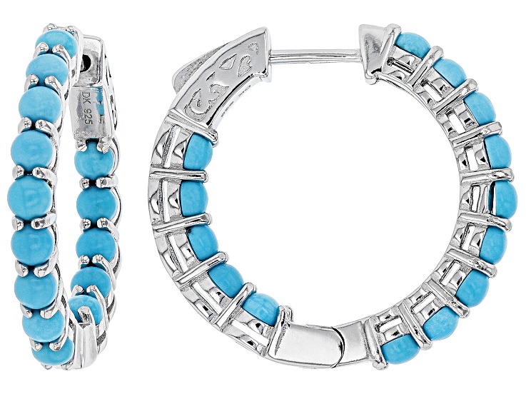 Sleeping Beauty Turquoise Rhodium Over Sterling Silver
