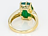 Green Onyx 18k Yellow Gold Over Sterling Silver Ring