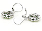 Green Chrome Diopside Rhodium Over Sterling Silver Earrings 2.08ctw