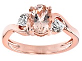 Peach Morganite 18k Rose Gold Over Sterling Silver Ring 0.95ctw