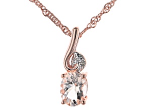 Peach Morganite 18k Rose Gold Over Silver Pendant With Chain 0.94ct
