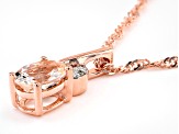 Peach Morganite 18k Rose Gold Over Silver Pendant With Chain 0.94ct