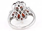 Red Vermelho Garnet™ Rhodium Over Sterling Silver Ring 3.12ctw