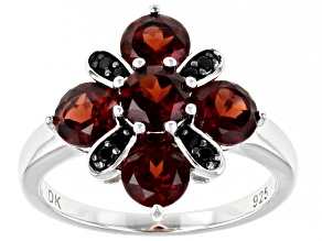 Vermelho Garnet™ Rhodium Over Sterling Silver Ring 3.03ctw