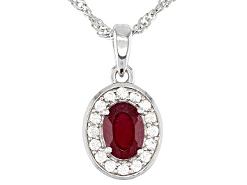 1.50ct Madagascan Red Ruby Solitaire Pendant in 925 Sterling Silver 1.50ct Madagascan Red Ruby Solitaire Pendant in 925 Sterling Silver