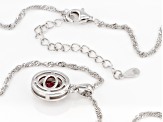 Red Mahaleo Ruby Rhodium Over Sterling Silver Halo Pendant with Chain 1.35ctw