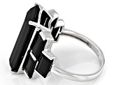 Black Spinel Rhodium Over Sterling Silver Ring 14.48ctw