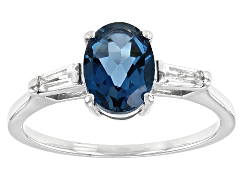 London Blue Topaz Rhodium Over Sterling Silver Ring 1.49ctw - FDH038 ...