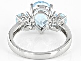 Sky Blue Topaz Rhodium Over Sterling Silver Ring 3.05ctw