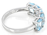 Blue Topaz Rhodium Over Sterling Silver Ring 3.19ctw