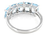 Blue Topaz Rhodium Over Sterling Silver Ring 3.19ctw