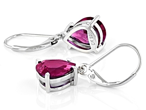 Lab Created Purple Color Change Sapphire Rhodium Over Silver 4.93ctw