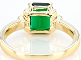 Green Lab Created Emerald 18K Yellow Gold Over Sterling Silver Ring 1.52ctw
