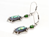 Multicolor Abalone Shell Rhodium Over Silver Earrings 0.44ctw
