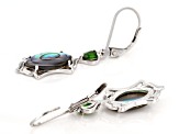 Multicolor Abalone Shell Rhodium Over Silver Earrings 0.44ctw