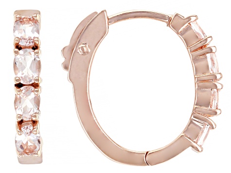 Peach Morganite 18k Rose Gold Over Sterling Silver Hoop Earrings 0.95ctw