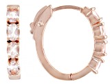 Peach Morganite 18k Rose Gold Over Sterling Silver Hoop Earrings 0.95ctw