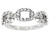White Lab Created Sapphire Rhodium Over Sterling Silver Ring 0.73ctw