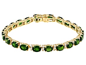 Green Chrome Diopside 18K Yellow Gold Over Silver Bracelet 14.35ctw