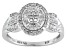 Womens Oval Cluster Ring Genuine Diamond .50ctw Sterling Silver