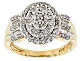 Diamond 14k Yellow Gold Over Sterling Silver Ring .50ctw