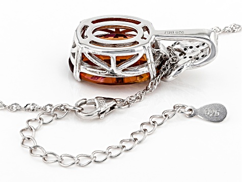 Red labradorite rhodium over silver pendant with chain 9.17ct